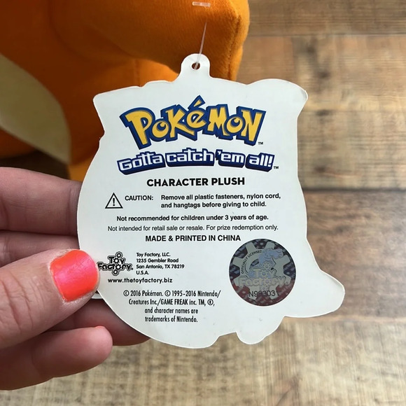 Pokemon Charmander Character Plush Animal Toy 16" Hard Foam 2016 - Picture 11 of 11
